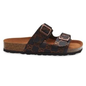 VALENTINO BY MARIO VALENTINO BIRKIE MONOGRAM FOOTBED SANDAL
